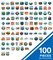 Carson Dellosa 100 Adventure Time Vinyl Stickers, Waterproof Decals for Crafts, Scrapbooking, Water Bottle, Lap Top, Teacher Planner, Phone Case, Luggage, Camp, Travel, and School Supplies